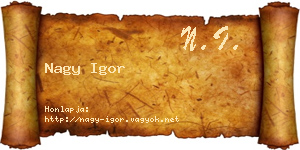 Nagy Igor névjegykártya
